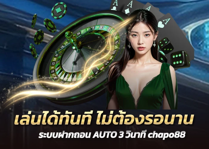 เล่นได้ทันที ไม่ต้องรอนาน ระบบฝากถอน AUTO 3 วินาที chapo88